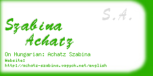 szabina achatz business card